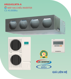 Điều hòa nối ống gió 2 chiều General ARGG45LMLA-A inverter 45.000BTU Điều hòa nối ống gió 2 chiều General ARGG45LMLA-A inverter 45.000BTU