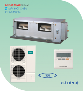 Điều hòa nối ống gió ARG60AUAK loại 1 chiều 60.000BTU Điều hòa nối ống gió ARG60AUAK loại 1 chiều 60.000BTU