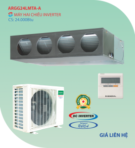 Điều hòa nối ống gió General 2 chiều ARGG24LMTA inverter 24.000BTU Điều hòa nối ống gió General 2 chiều ARGG24LMTA inverter 24.000BTU