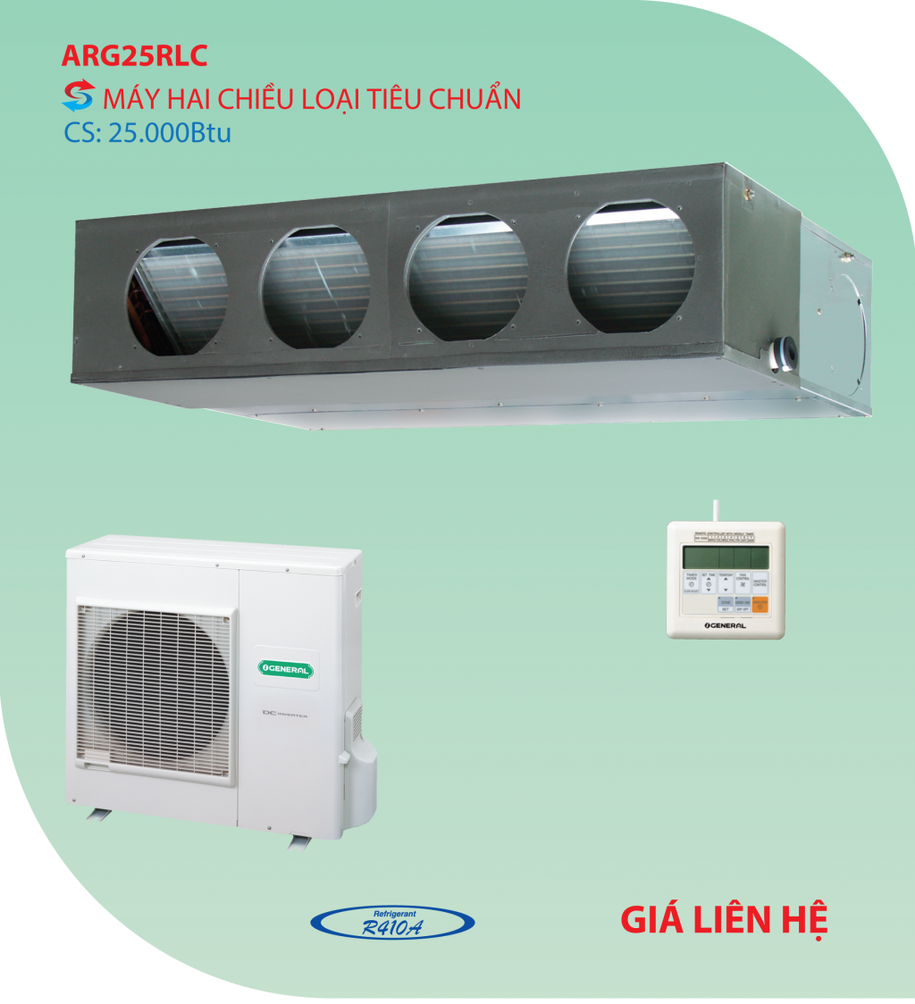 Điều hòa nối ống gió 2 chiều General ARG25RLC 25.000BTU